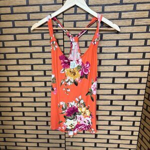 Maurices Orange Floral Tank Top Size XS